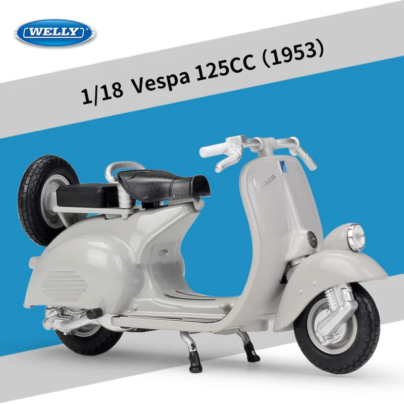 Diecast Vespa Classic Scooter Model 1 to 18 Scale
