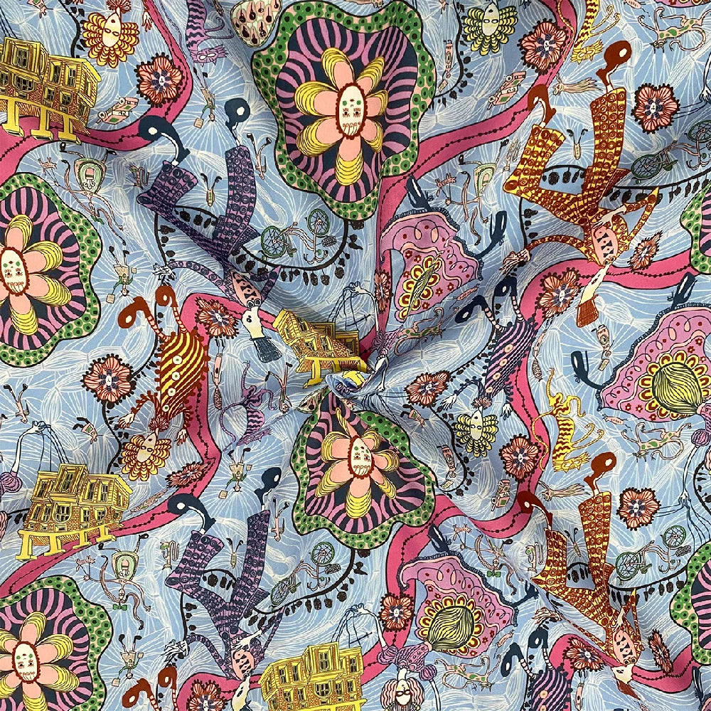 80s 100% Cotton Poplin Like Liberty cotton fabric meter 2025 Shirley Smith Sewing Making Dress Clothing Handmade Kids Dly cloth