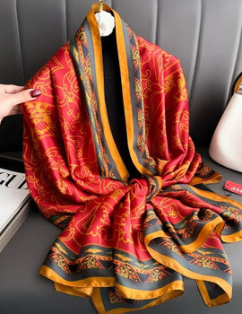 Silk Shawls Women Luxury Brand Design Foulard Female Scarf Stoles Hijab Women's Headscarf Bag Scarves Echarpe Wraps