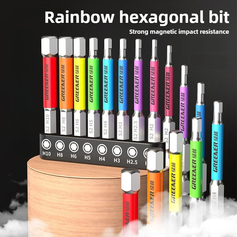 Hexagon socket Bit set Impact Drill Bits, Hex Head Tungsten Steel Screwdriver Bits Suit 1/4 Inch Hexagonal Shank