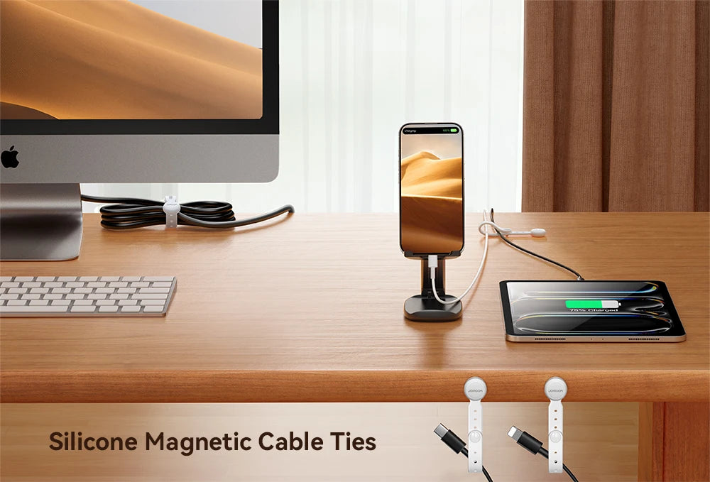 6/12PCS Magnetic Cable Management Ties Wire Organizer 11cm Cable Holder Adjustable Hook & Loop Organizer Straps for Home