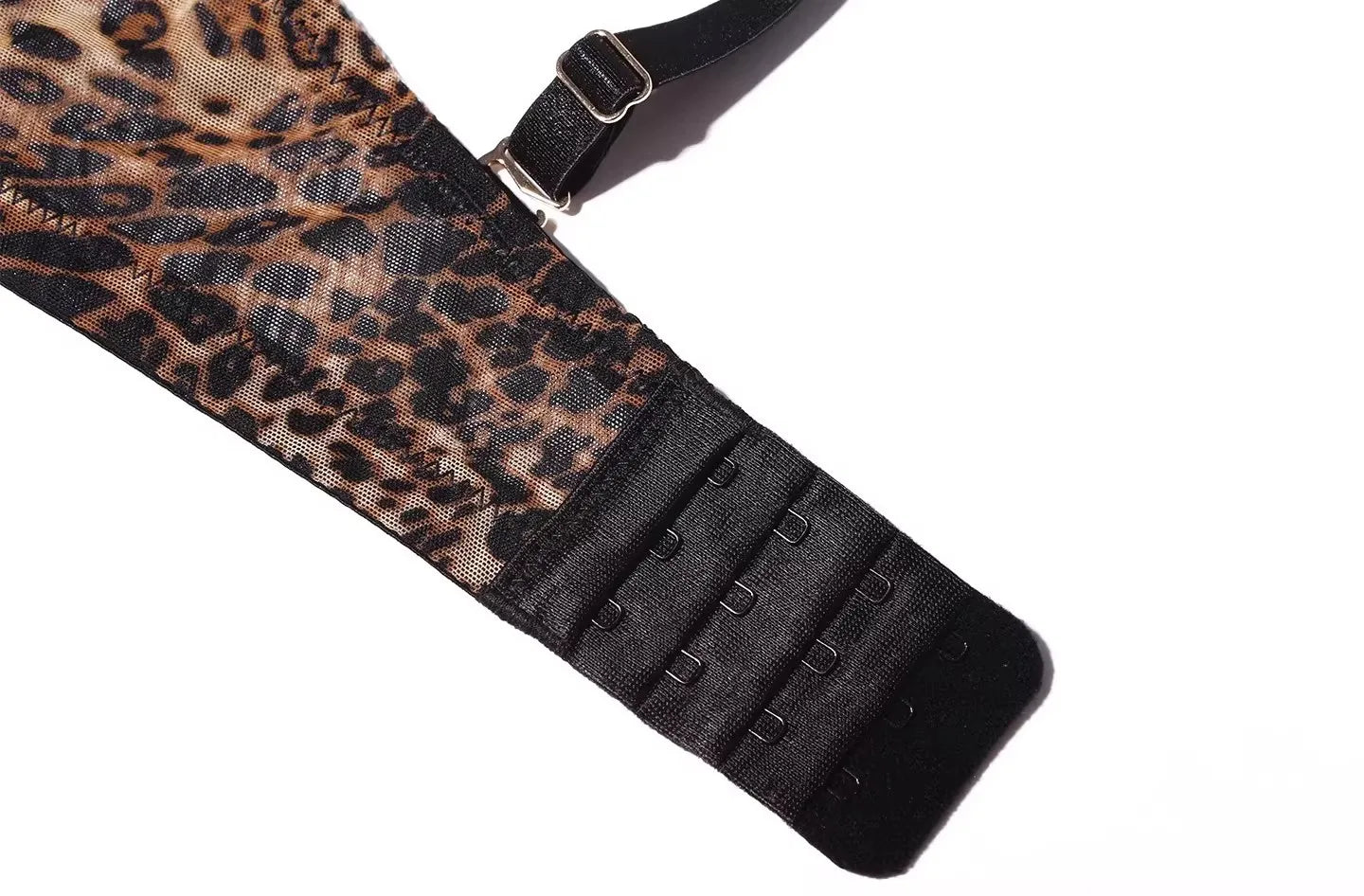 Womens Leopard Print Lace Push Up Bra and Brief Set