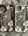 Transparent Lily Flower Floral Case For iPhone 16 15 14 Pro Max 14 Plus Mini Acrylic Clear Funda Cover