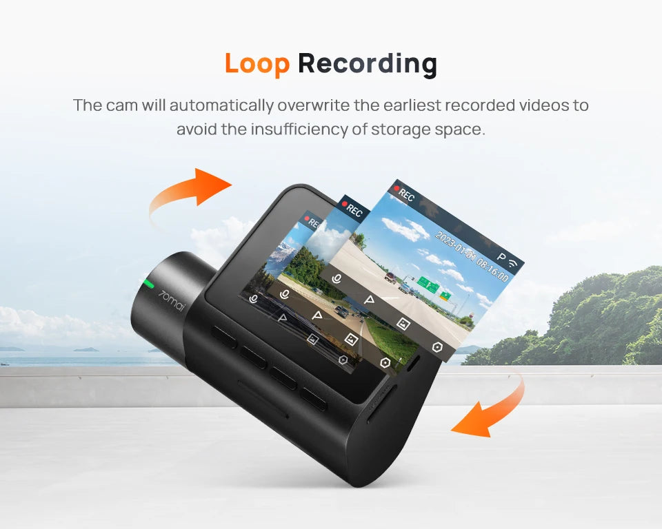 Dash Cam A200 Dual Channel 1080P HDR Car DVR – 2" IPS Screen, WiFi App Control, 130° Wide Angle, 24H Parking Monitor