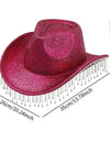 Cowboy Hat for Women Rhinestone Cowgirl Hat Costume Hat Shiny Wide Brim Hat