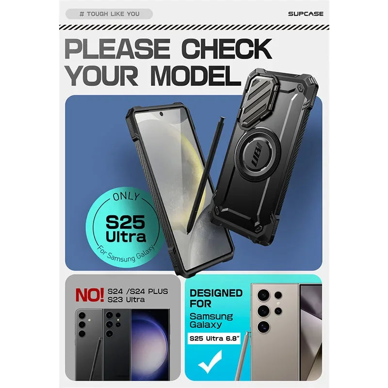 For Samsung Galaxy S25 Ultra Case UB Mag XT Heavy Duty Rugged Strong  Phone Case with Camera Cover Kickstand