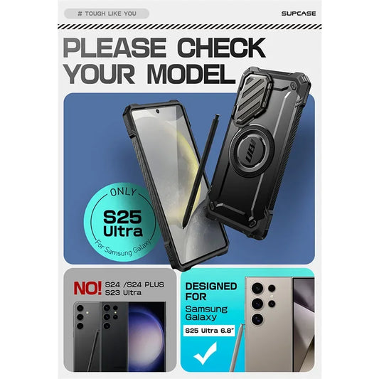 For Samsung Galaxy S25 Ultra Case UB Mag XT Heavy Duty Rugged Strong Phone Case with Camera Cover Kickstand