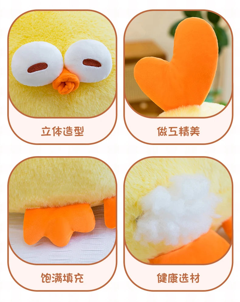 Cute Yellow Chicken Plush Toy Soft Cartoon Pillow