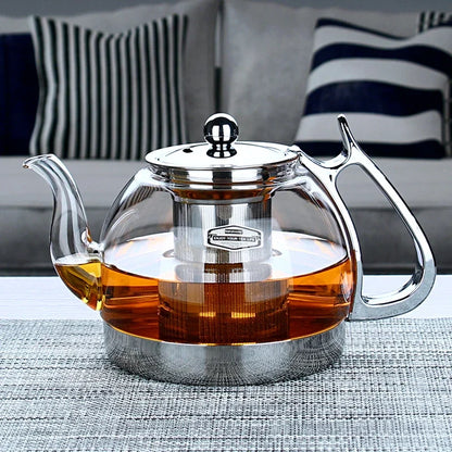 Heat Resistant Clear Glass Teapot Household Thickened Tea Maker Large Capacity Multifunctional Tea Pot Induction Cooker Kettle