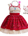Disney Moana 2 Girls Cosplay Costume Kids One Shoulder Sleeveless Dress 2025 Christmas Party Vaiana Princess Cosplay Costume