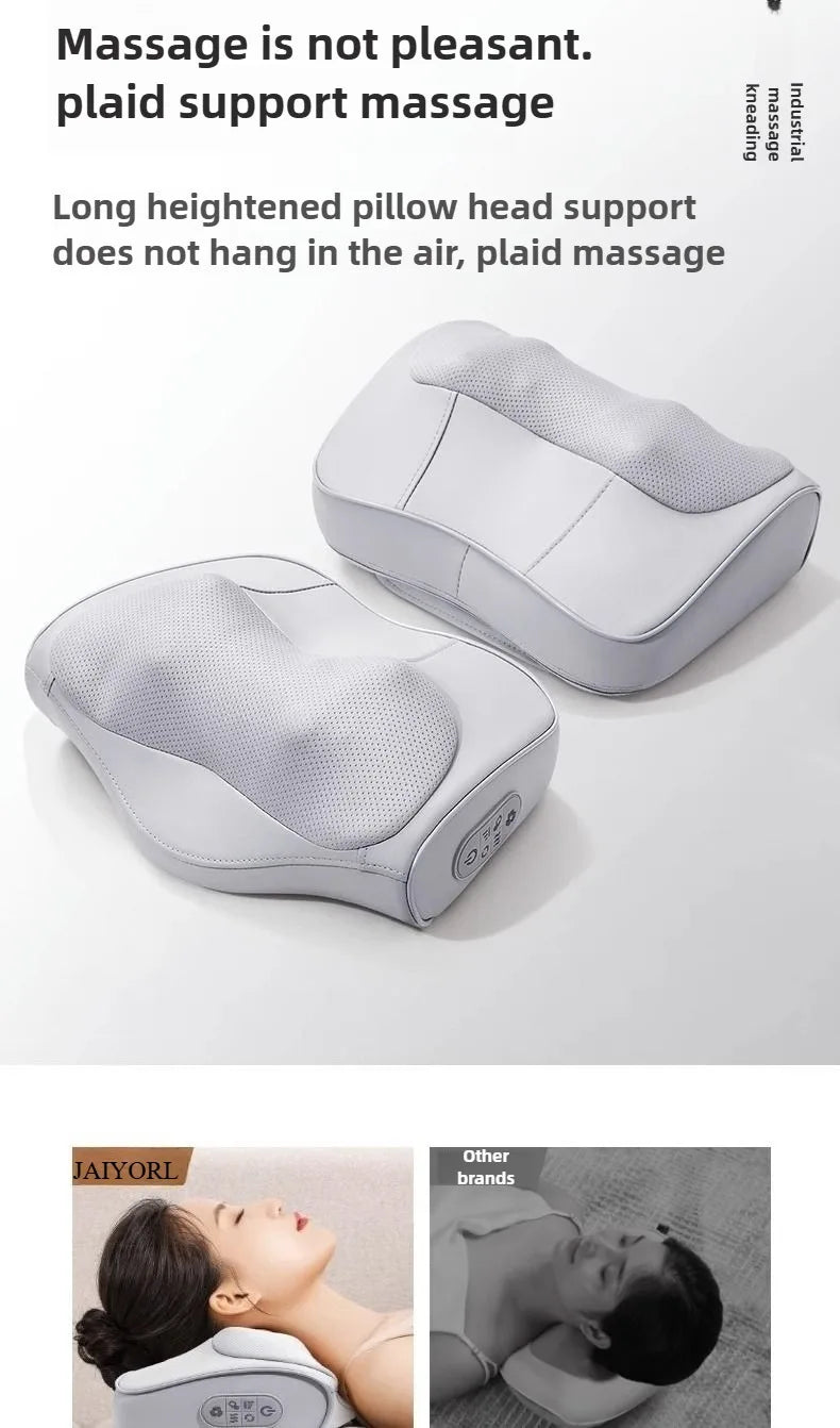 Neck Massage Pillow Electric Cervical Massager Waist Back Shoulder Shiatsu Kneaded Multifunctional Hot Compress Relaxation Gift