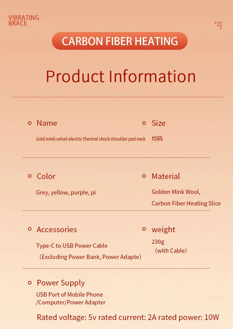 Electric Heating shoulder Neck Pad Massager USB Cervical Brace Wrap Thermal Compress Relieve Pain Fatigue Warm Back Brace Tool