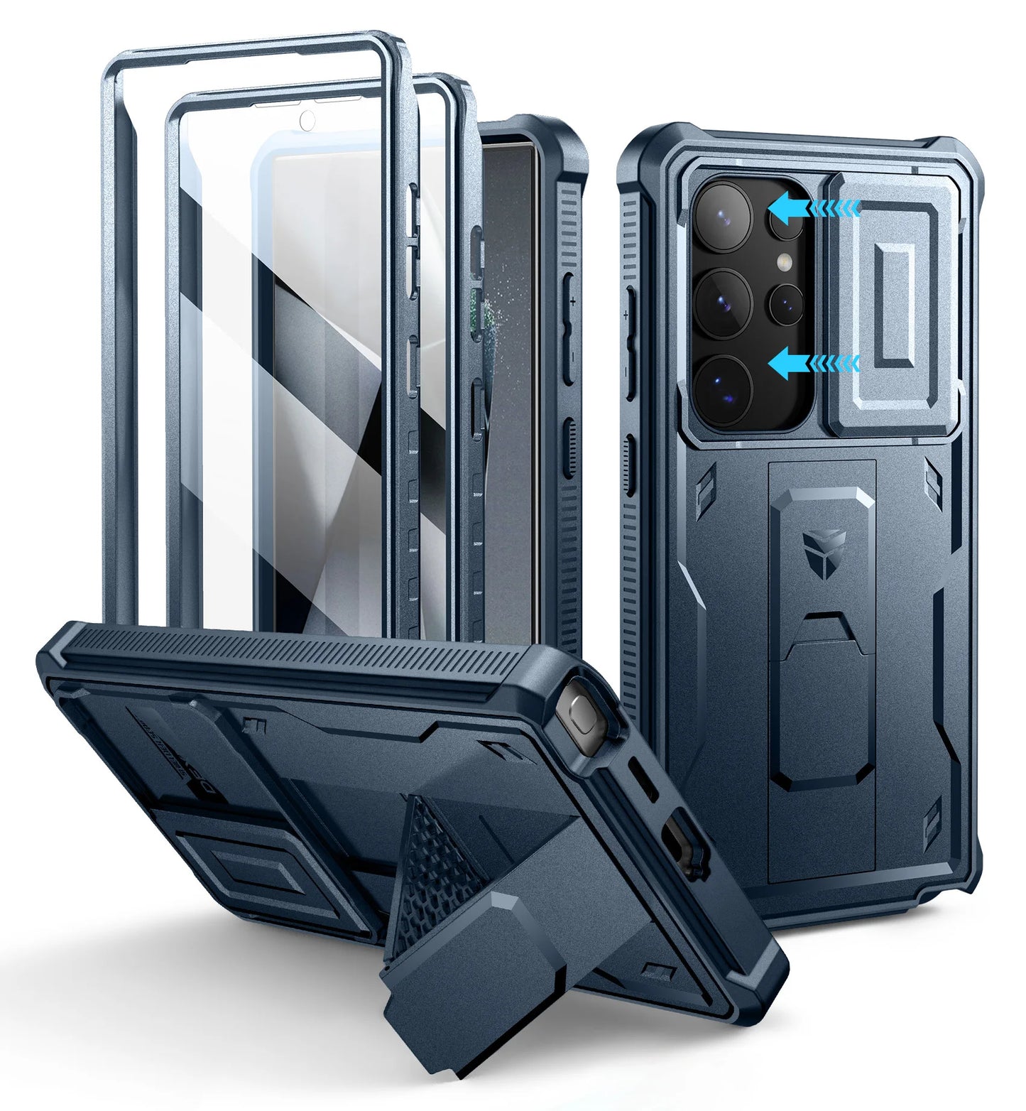 For Samsung Galaxy S24 Ultra 6.8 inch 2024 Case Full Body Rugged Case with Camera Cover & Built-in Screen Protector Kickstand
