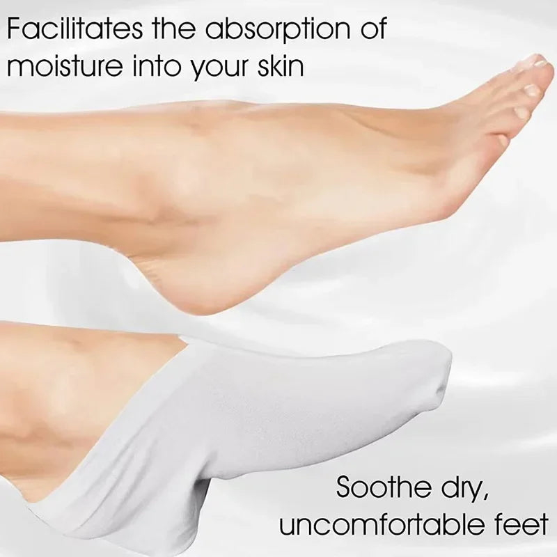 Moisturizing Gloves&Socks Bedtime Spa Socks Soft Cotton Lotion Locking Glove for Dry Cracked Hand Foot Exfoliating Care Tools