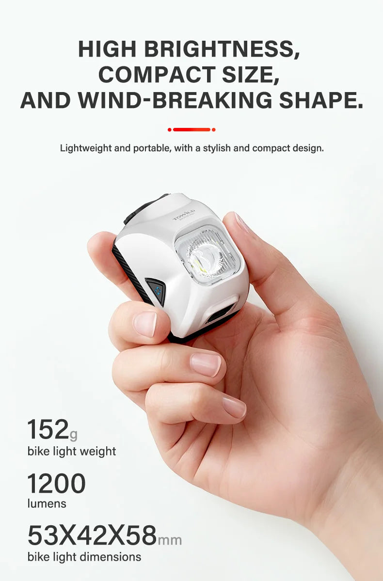 DL1200S Bicycle Light With Anti-Glare Cut-Off Line Beam 1500LM Rechargeable Led Bike Front Lights Mtb Cycling Headlights