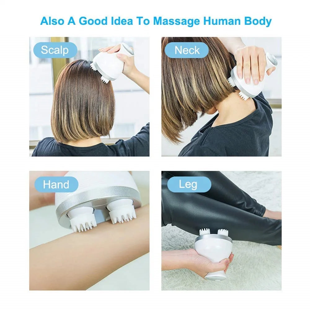 Rechargeable Electric Head Massager Pet Cat Dog Massager Vibrating Scalp Body Deep Massage Prevent Hair Loss Relieve Stress