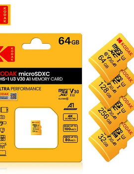Kodak Micro SD Card Mini SD Class10 32GB 64GB 128GB 256GB High Speed Write Super Compatibility Phone Camera Meomory Card