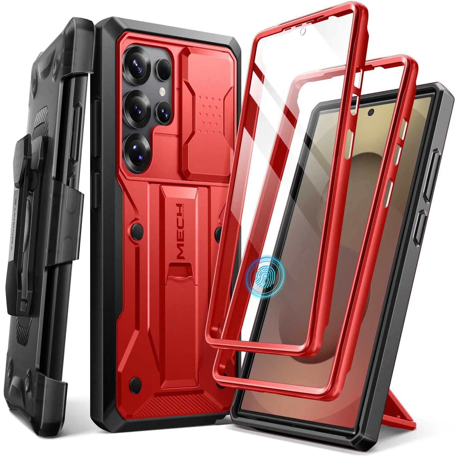 For Samsung Galaxy S25 Ultra Case Full-Body Heavy Duty Shockproof S25 Ultra Phone Case with Stand & Belt Clip Holster