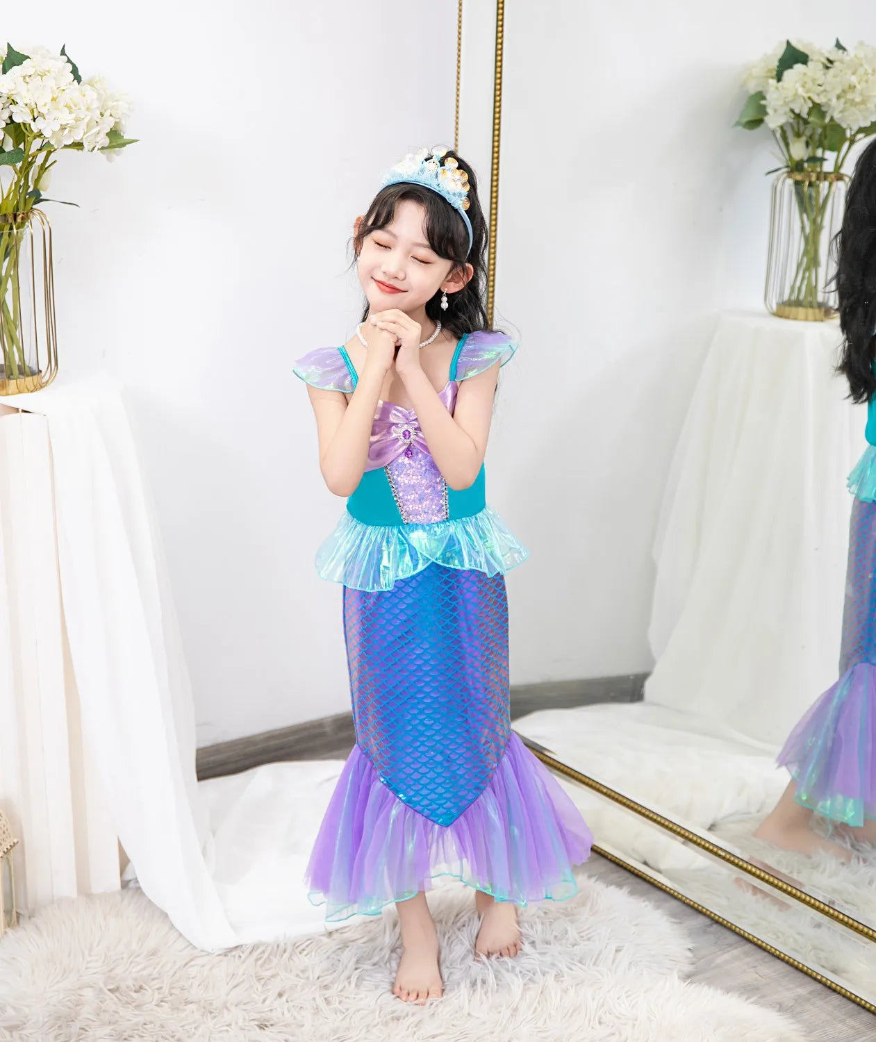 New Girl Dresses Princess Costume Kids Mermaid Cosplay Costume Kids Carnival Birthday Party Prom Costume Party Dresses For girls