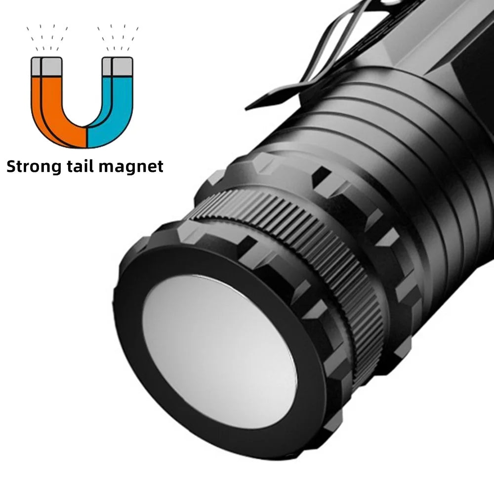 Mini 3 LED Rechargeable Flashlight With Magnetic Base