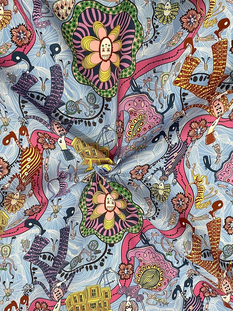 80s 100% Cotton Poplin Like Liberty cotton fabric meter 2025 Shirley Smith Sewing Making Dress Clothing Handmade Kids Dly cloth