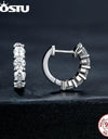 2.0 CT D Color VVS1 EX Moissanite 925 Sterling Silver Hoop Earrings 3.5mm Round Diamond Cut Platinum Plated Earrings