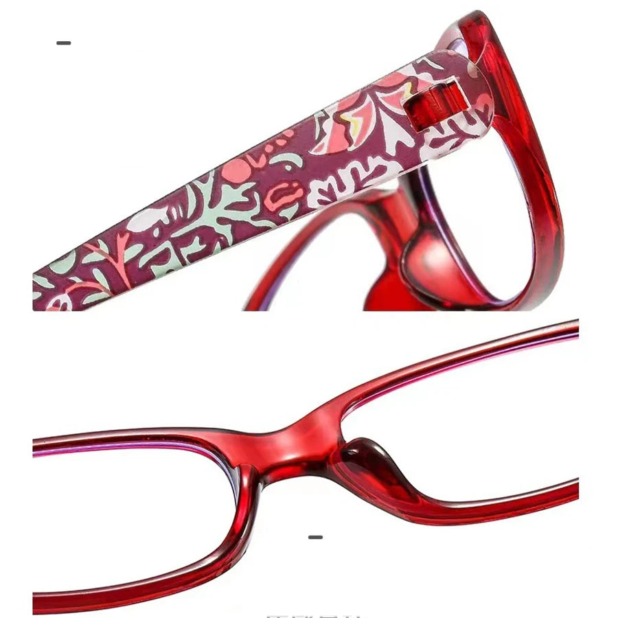 Reading Glasses Women Full Frame Printed Retro Anti Blue Light Presbyopia Hyperopia Read Eyewear +1.0 +2.0 +3.0 +4.0