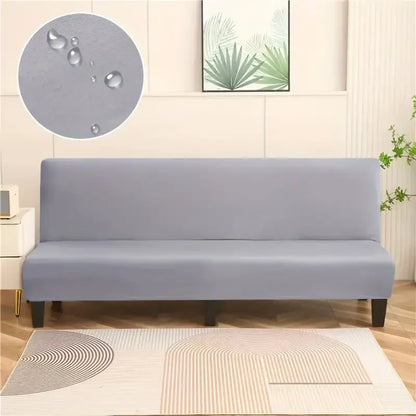 Armless Sofa Covers Elastic Solid Color Sofa Bed Cover Folding Seat Slipcover Dust-proof Stretch Couch Protector for Living Room