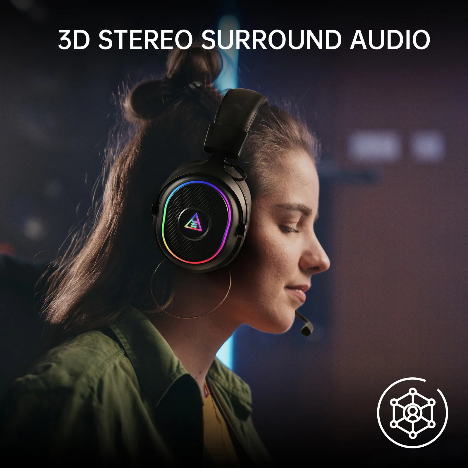 EKSA MaKo BT Bluetooth Gaming Headset Over Ear 2.4GHz Wireless Headphones Gamer 20ms Low Latency With Mic for PC/PS4/PS5