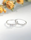Bridal Set Engagement Ring Infinity 14k Gold Plated Cz Rose Copper rings