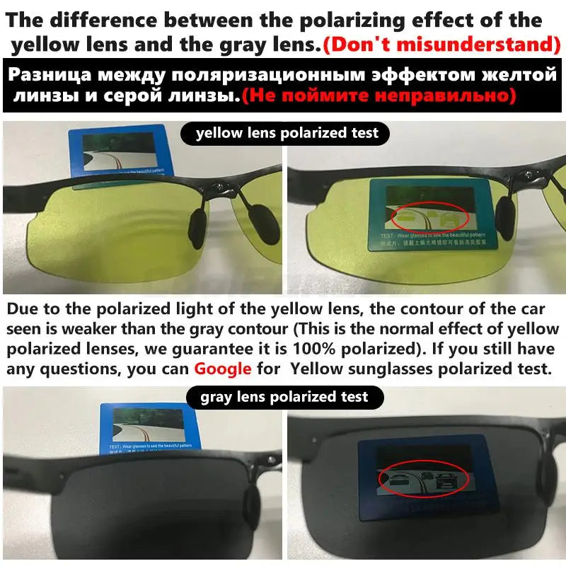 Aluminum Photochromic Polarized UV400 Mirror Driving Sunglasses for Men Women