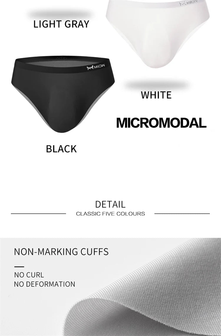 3-Pack Men’s Ice Silk Breathable Transparent Briefs – Thin & Lightweight