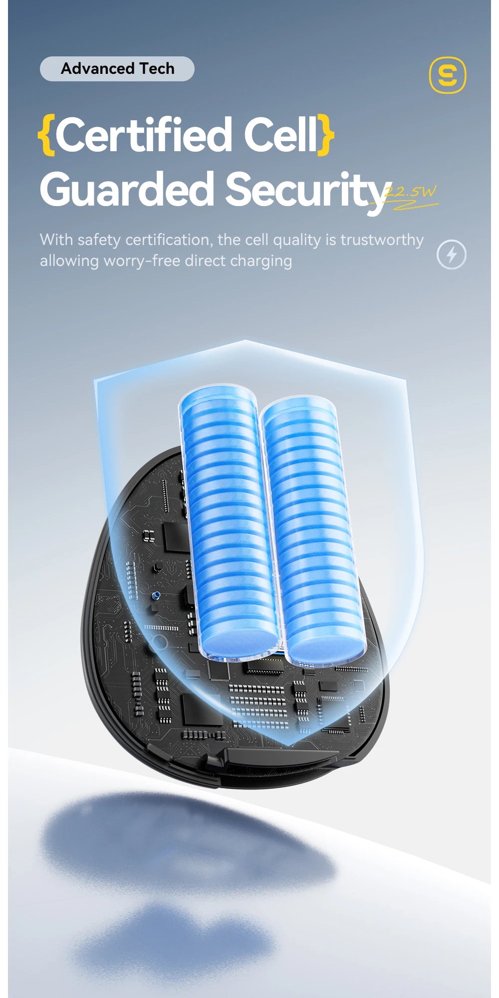 10000mAh Power Bank 22.5W Fast Charging Retractable Cable Wireless Charging with Digital Display & SOS Light