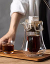 300ml Double-layer Glass Coffee Sharing Pot Transparent Hanging Ear Espresso Coffee Cup Heat Insulation Cold Coffee Sharing Tool