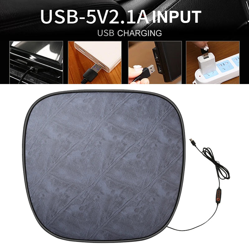 Heated Car Seat Cover USB Keep Warm Suede Winter Hot Heating Car Seat Cushion Cars Seat Protector Universal Heating Cover Seat