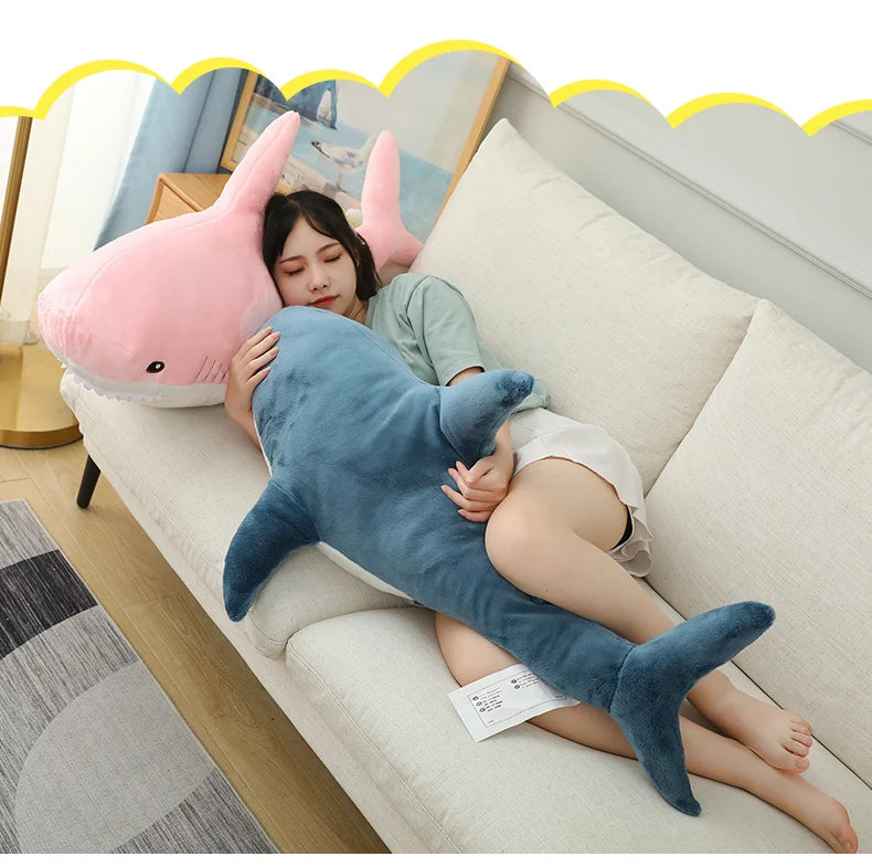 Colorful Shark Plush Stuffed Animal Soft Fish Pillow