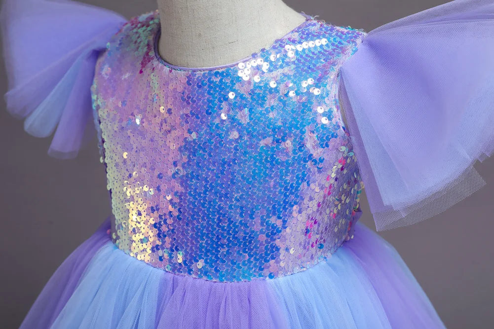 Purim Kids Dresses For Girls Elegant Flower Girls Wedding Dress Children Evening Party Lace Princess Ball Gown Clothing 2-10 Y
