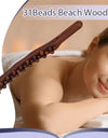 Guasha Wood Stick Tool Wood Therapy Massage Tool for Body Shaping,31 Beads Back Massage Roller Stick,Lymphatic Drainage Massager