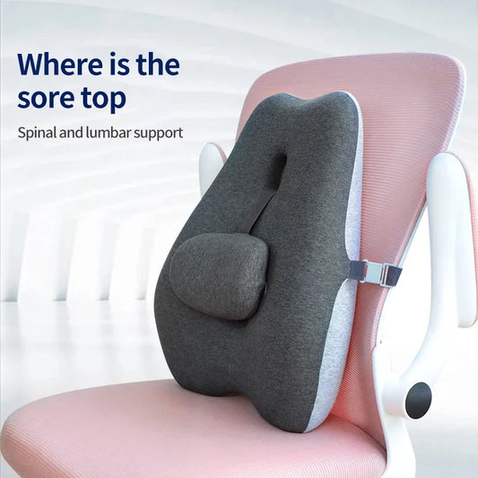 Memory Foam Massage Lumbar Support Cushion for Car and Office Chair