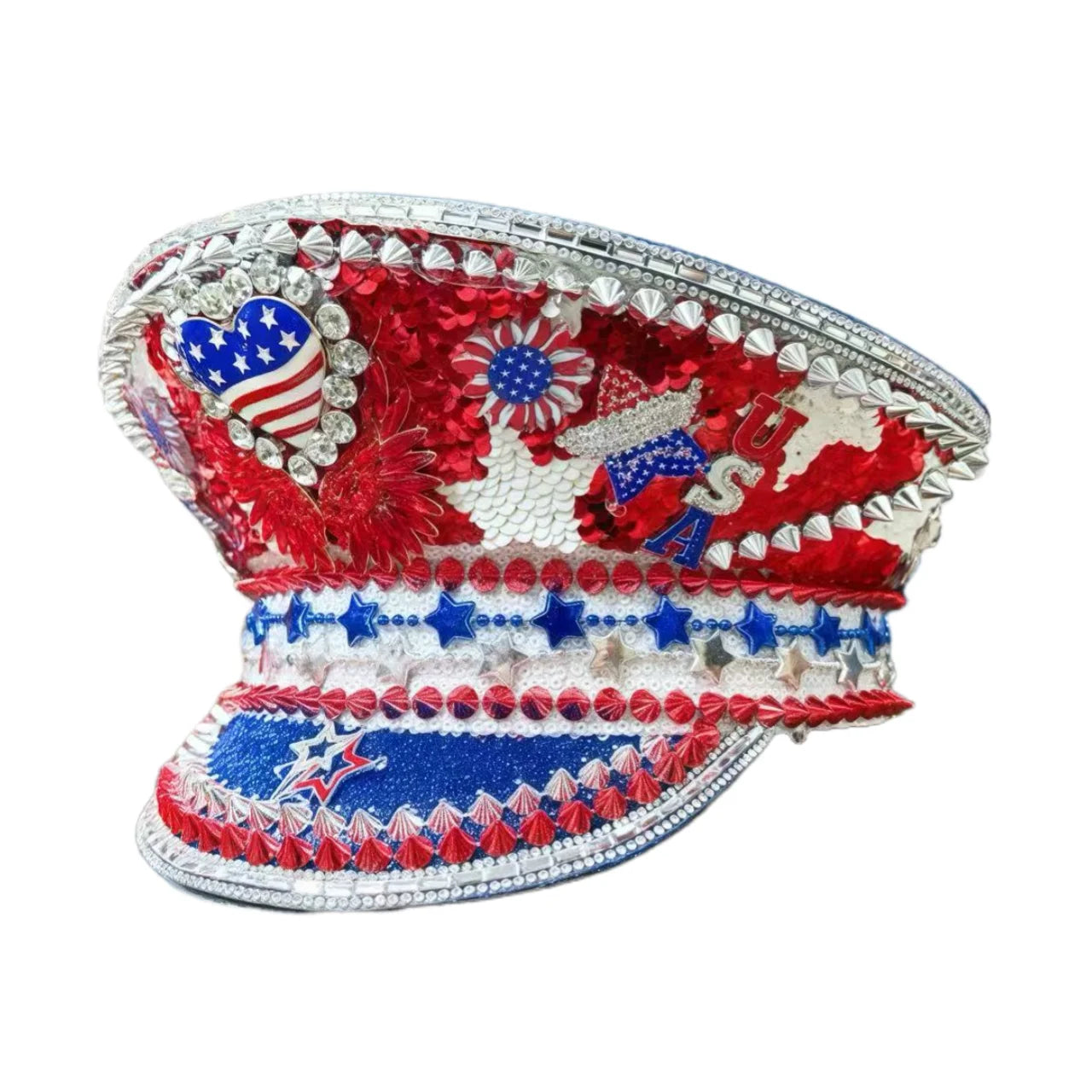 Captains Hat for Men Unisex Handmade Mardi Gras Hat Steampunk Burning Man Masquerade Party HongLuan Free Shipping