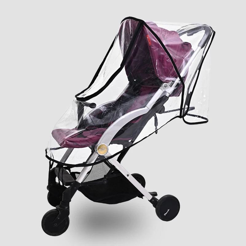 Stroller Rain Cover Transparent Wind Dust Shield Universal Trolley Umbrella Raincoat  Seat Cover Sunshade Breathable