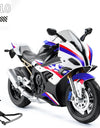 1:10 BMW S1000RR Kawasaki H2R V4S Alloy Die Cast Motorcycle Model Vehicle Collection Sound and Light Off Road Autocycle Toys Car
