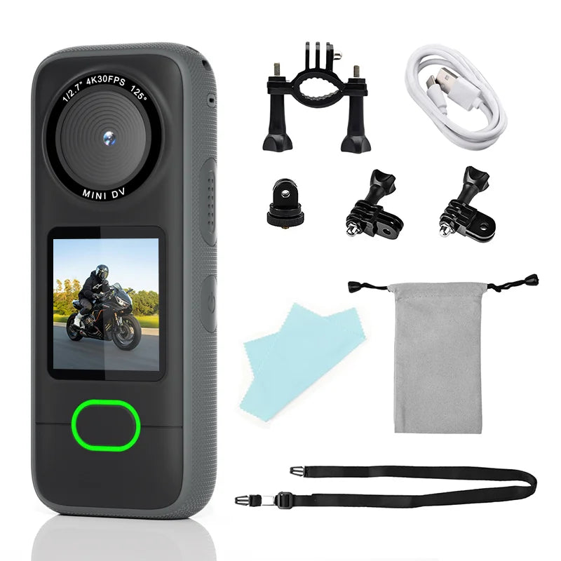 4K WiFi Action Camera Waterproof Mini Sports Camera with Touch Screen for Motorcycle Travel Body Cam
