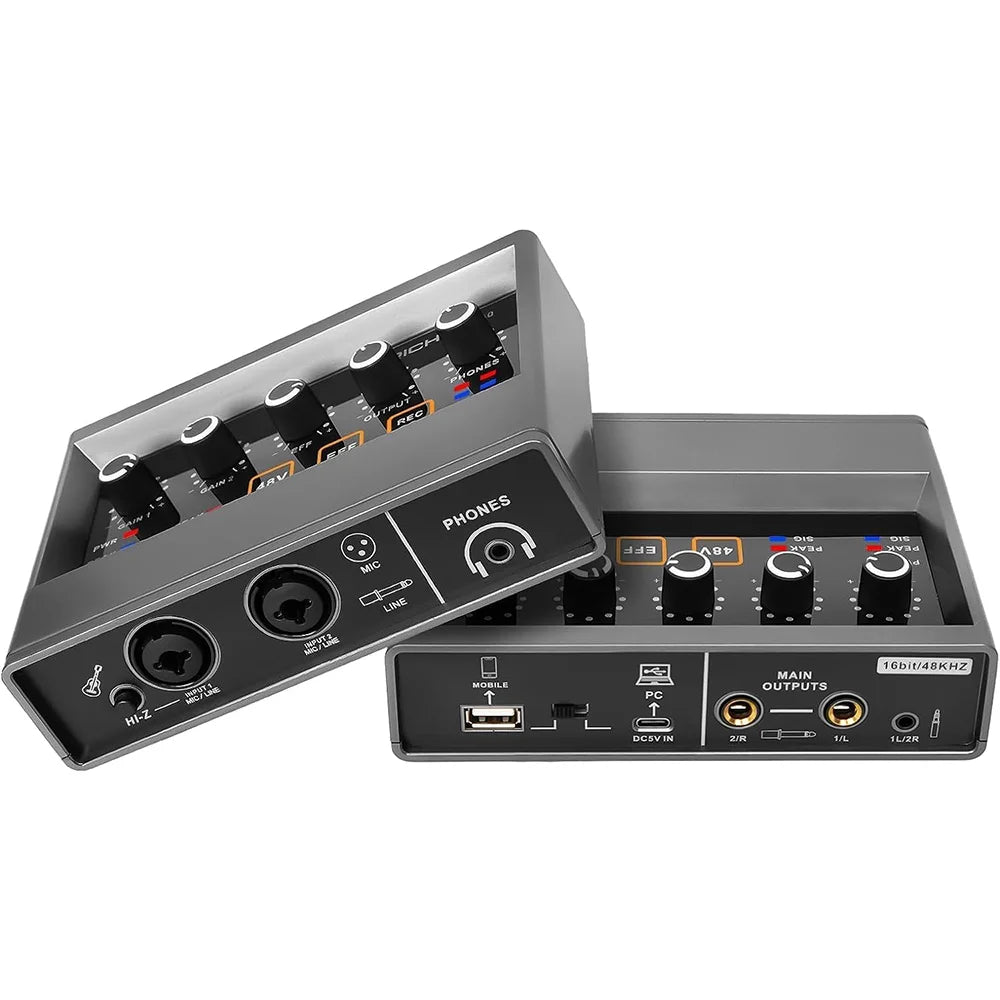 Q16 USB Audio Interface with 48V Phantom Power for Recording and Streaming