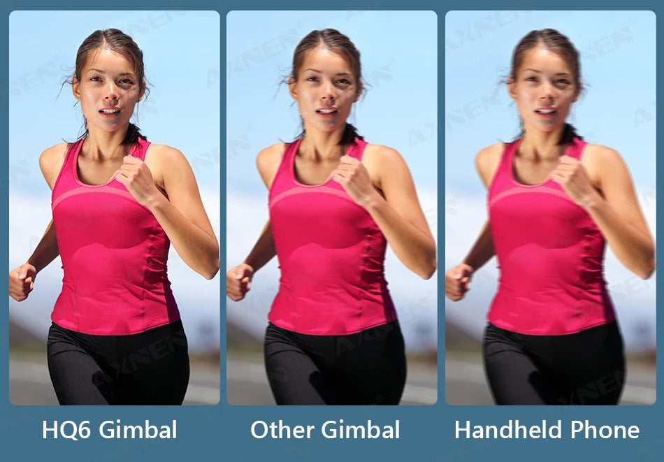 HQ6 3-Axis Gimbal Handheld Stabilizer for Cellphone, with Fill Light, Face Tracking, for iPhone Android Video Recording