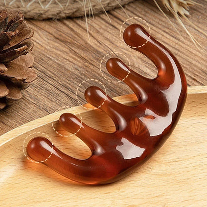 Body Meridian Massage Comb Head Face Scalp Gua Sha Massager Facial Resin Wide Tooth Guasha Scraping Therapy Blood Body Massage