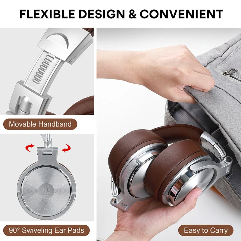 Wired HiFi Headphones Professional Studio DJ Headphones With Mic Over Ear Hi-Res Headset Monitoring For AMP Guitar Phone