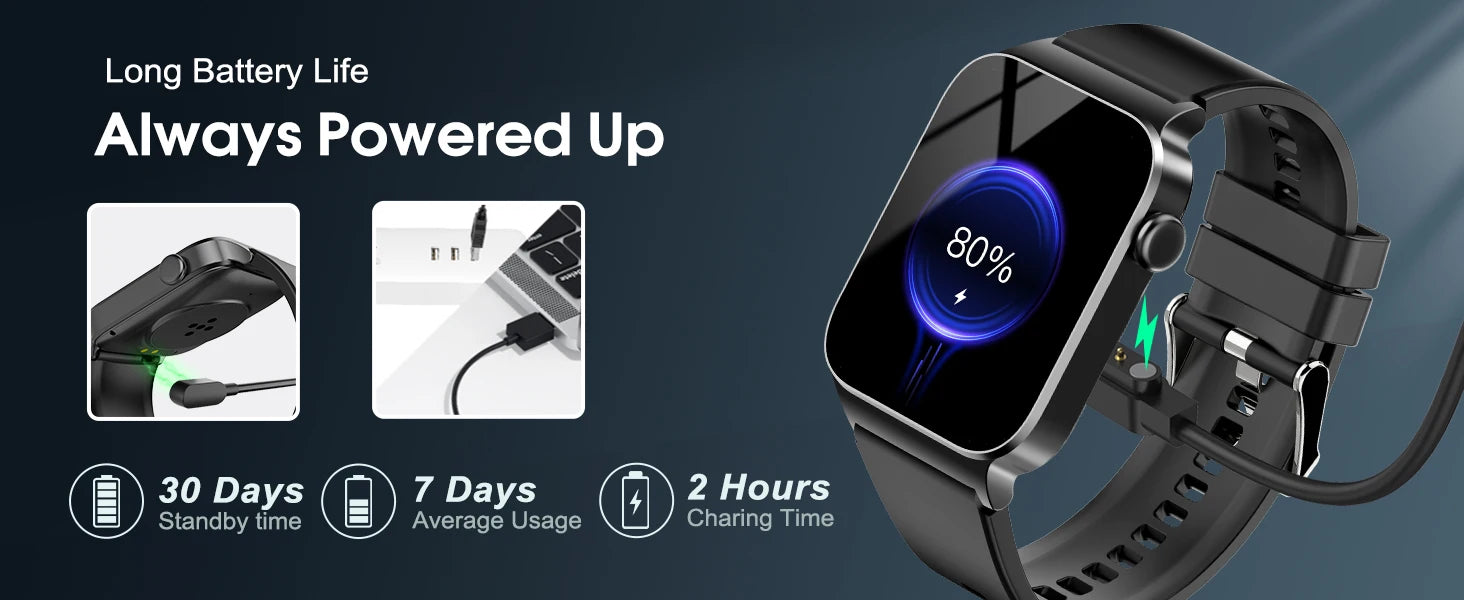 Smart Watch Sports Fitness Watch Smart Watch for Men Women  Watch Pedometer IP68 Waterproof 110+ Sports Modes