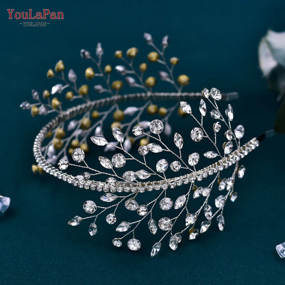 Crystal Headdress for Women Bridal Headband Wedding Tiara Bride Hair Accessories