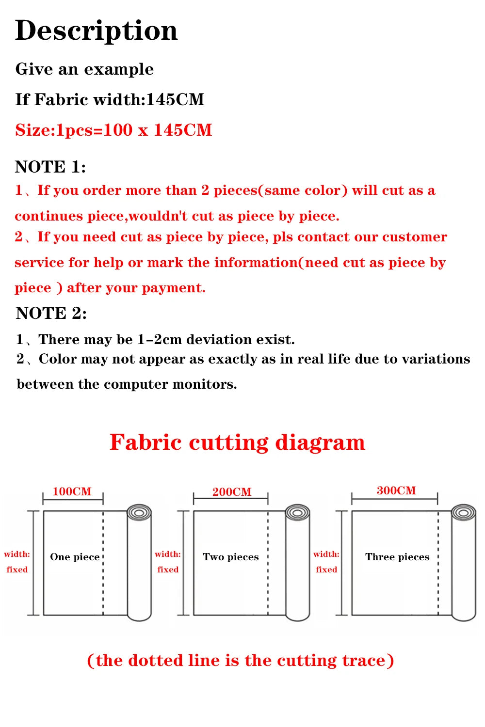 100% Cotton Fabric - DIY Sewing Material for Dresses & Home Decor (per Meter)